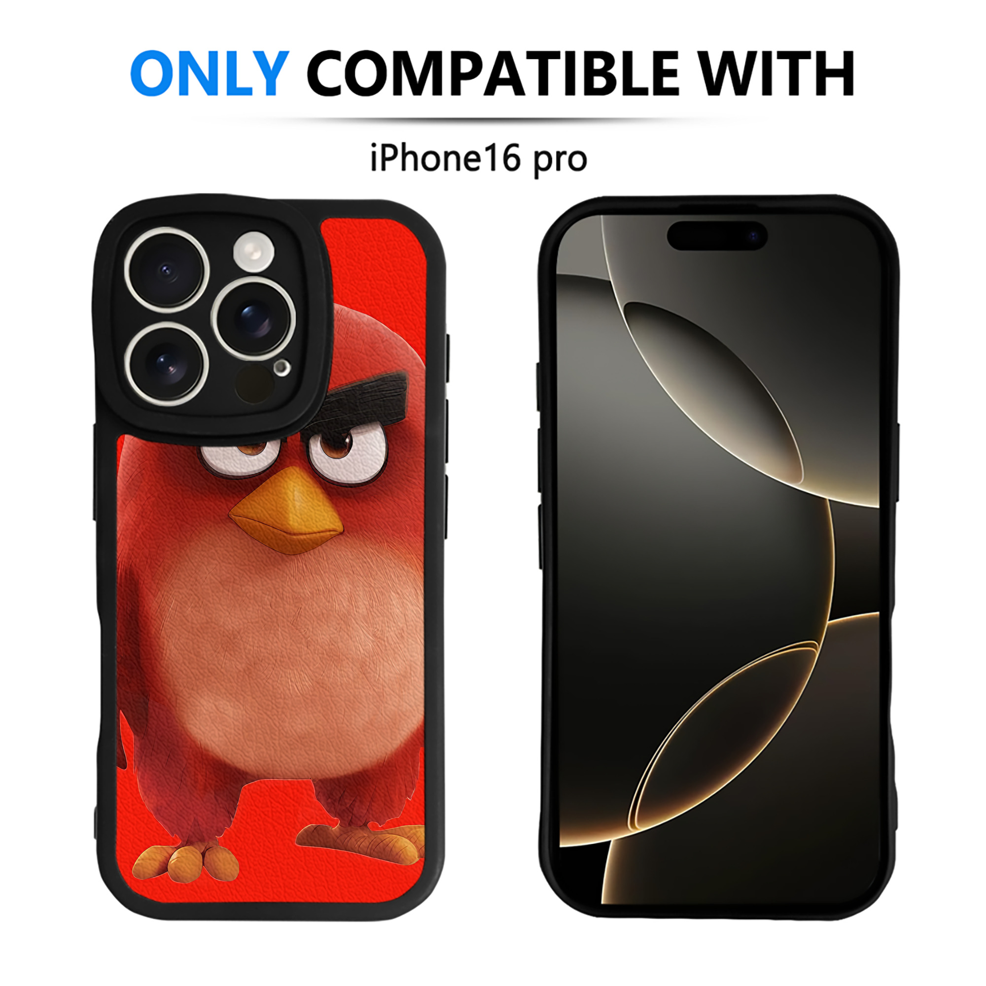 （画像用） Angry Birds アングリーバード 【iPhone 16シリーズ対応】シリコンスマホケース（レザー調） 材質：シリコン